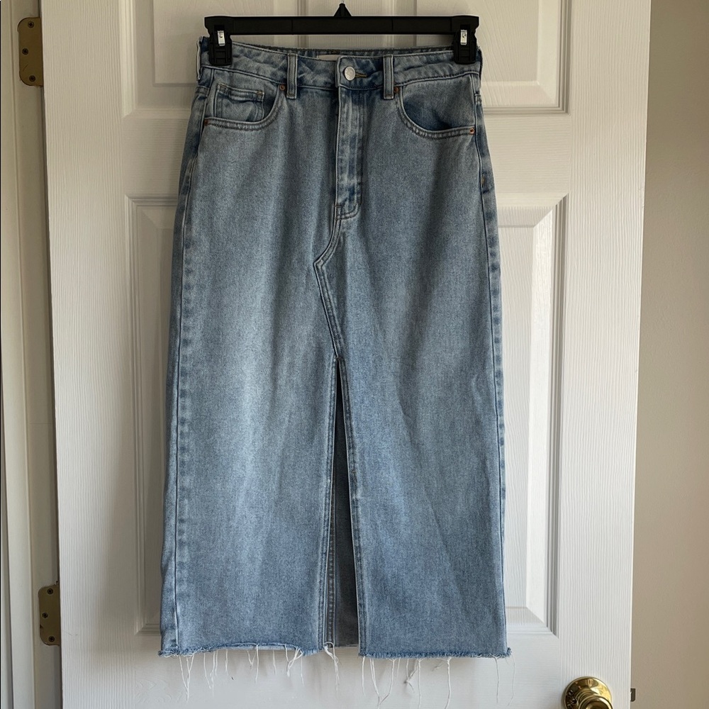 PacSun Light Blue Denim Maxi Skirt